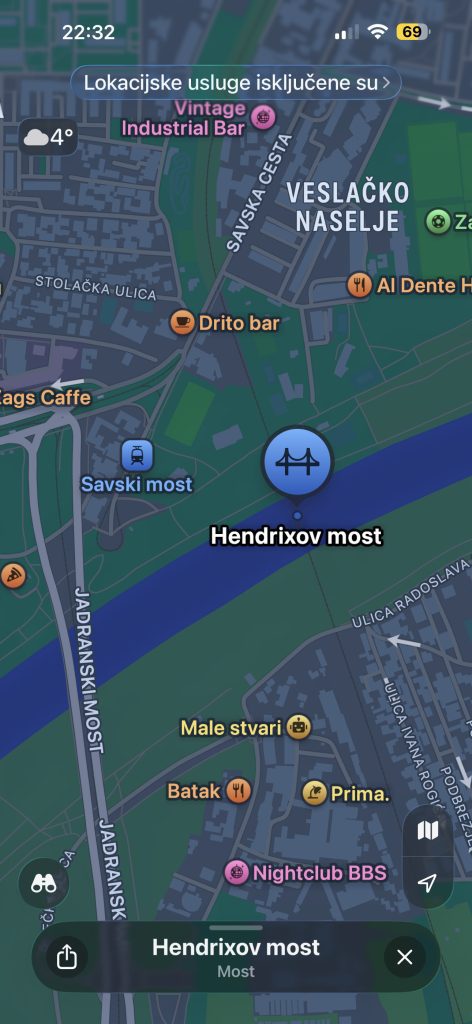 Foto projekt 365 Hendrixov most Apple maps