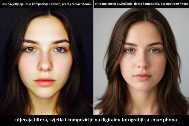fotonauk fotografija s mobitela sa i bez filtera