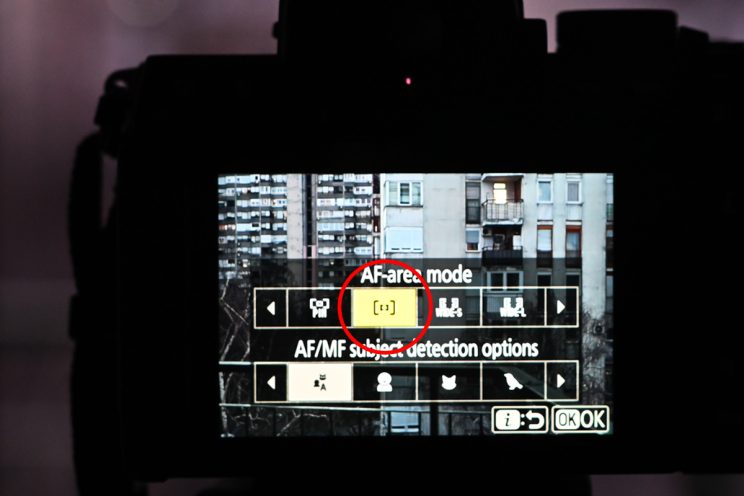 Fotonauk jedna AF točka